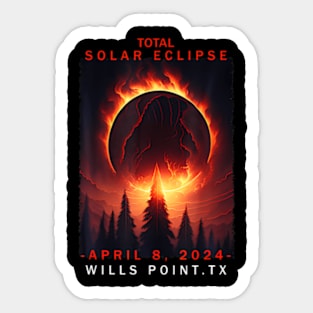 Wills Point Texas Total Solar Eclipse 2024 Sticker